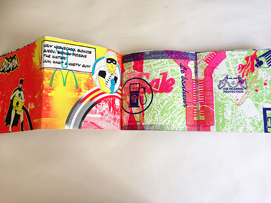 Rendu photo d'une page du livre sérigraphié