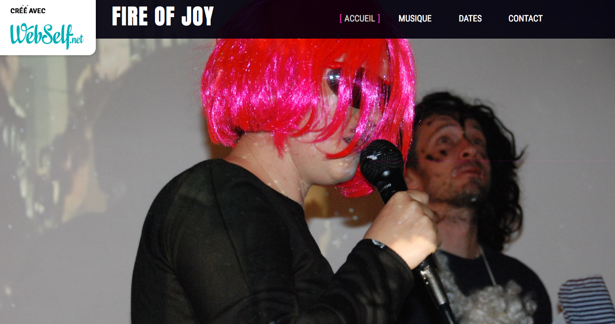 Site Internet de Musique à propos du projet Fire of Joy
