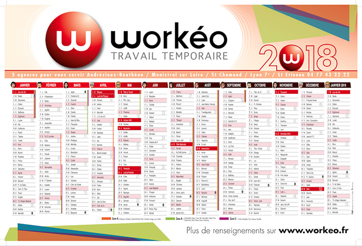 Maquette du Calendrier de Workeo