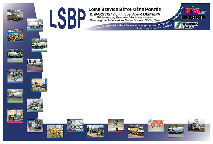 Maquette du Sous-main de Loire Service Bétonnière Portée